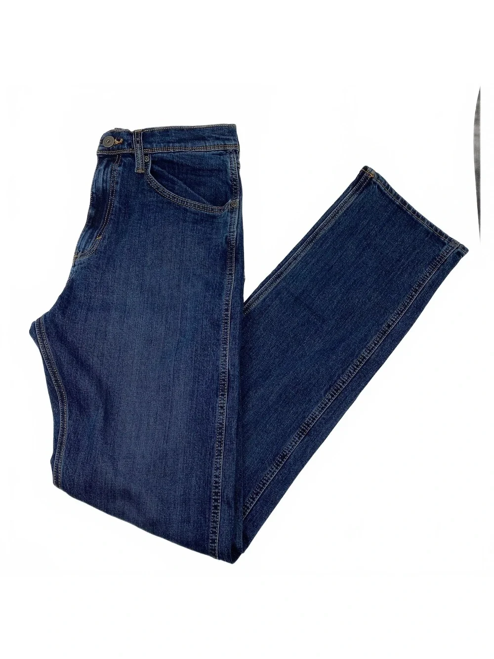 Wrangler Blue Cotton Blend Straight Jeans | Men’s 32 Regular